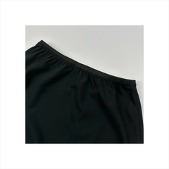 Chân váy nữ PAPKA 8017 màu đen lưng thun thoải mái, form chữ A dài qua gối, chất vải voan lụa nhẹ nhàng nữ tính