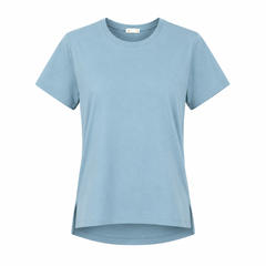 Áo thun nữ Papka 3031 màu đen xẻ tà lệch chất vải Cotton Jersey AIRism mềm nhẹ, thoáng mát