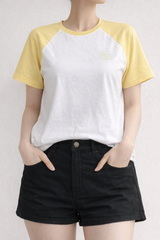 Áo thun nữ PAPKA 3047 phối Raglan màu đỏ chất Cotton 100% trẻ trung năng động