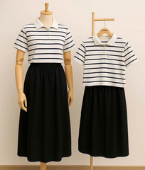 Áo polo nữ PAPKA 3056 màu trắng sọc đỏ trẻ trung lịch sự