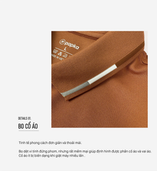 Áo polo nam Papka 1121 màu cam đất phối viền bo cổ với chất poly pique cao cấp tăng độ thoáng khí năng động nhưng vẫn thanh lịch