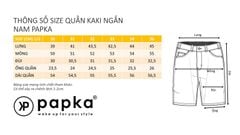 Quần short kaki nam PAPKA 2032 màu rêu xám trơn thêu logo Papka Style chuẩn form linh hoạt