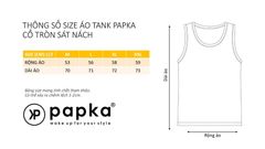 Áo tank nam PAPKA 1008 chất Cotton Jersey màu xám co dãn thấm hút cực thoáng mát