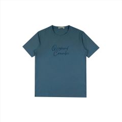 Áo thun Tshirt nam Papka 1079 màu xanh dương phối hình in chữ Original Creator tạo cảm giác năng động và trẻ trung