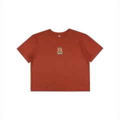 Áo thun nữ Papka 3037 form croptop màu cam với hình in Chase the Sun đầy trẻ trung và tươi mới