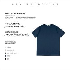 Áo thun Tshirt nam Papka 1079 màu xanh dương thêu chìm chữ Original tạo cảm giác năng động và trẻ trung