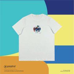 Áo thun PAPKA 1077 màu trắng Worldcup Collections hình in quả bóng tròn