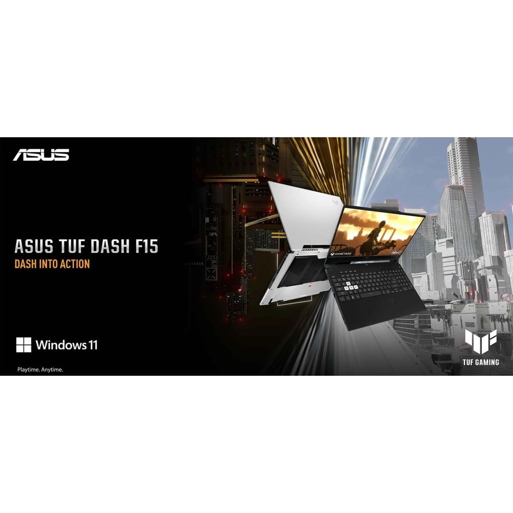 Laptop ASUS TUF Dash F15 5-12450H/8GB/512GB PCIE/VGA 4GB RTX3050/15.6 FHD 144HZ/WIN11 cũ đẹp màu đen