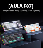 BÀN PHÍM CƠ GAMING AULA F87 3 MODE / Phiên bản Đen+Xanh đậm+Cam/ Greywood V3 Switch