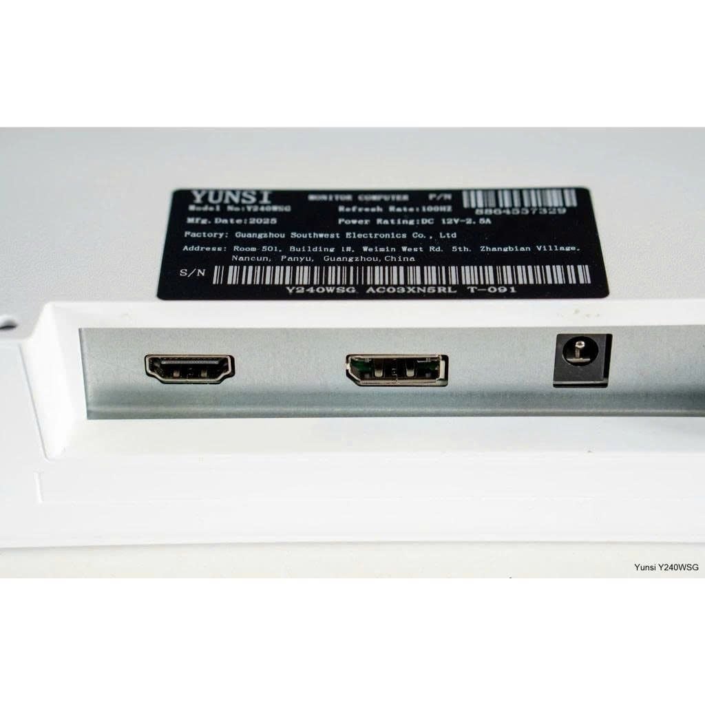 Yunsi Y240WSG Phẳng (24 inch, FHD, 144Hz/120Hz, 1ms, DP, HDMI) - Màu Trắng