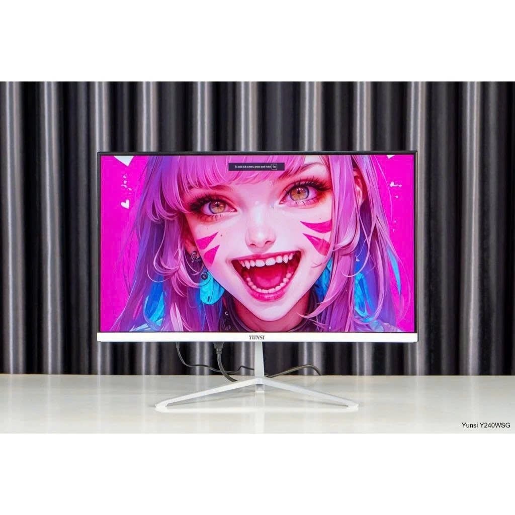 Yunsi Y240WSG Phẳng (24 inch, FHD, 144Hz/120Hz, 1ms, DP, HDMI) - Màu Trắng