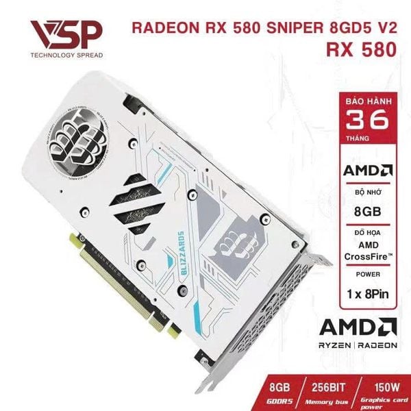 VGA UNIKA RX 580 | SNIPER V2 WHITE