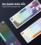 BÀN PHÍM CƠ GAMING AULA F87 3 MODE / Phiên bản Đen+Xanh đậm+Cam/ Greywood V3 Switch