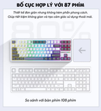 BÀN PHÍM CƠ GAMING AULA F87 3 MODE / Phiên bản Đen+Xanh đậm+Cam/ Greywood V3 Switch