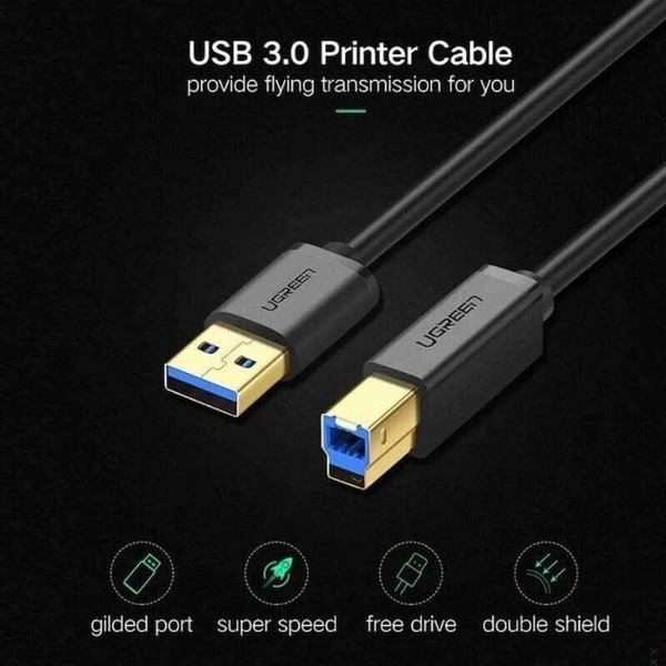 Bàn phím Cáp USB in 3.0 Chuẩn in B dài 2M US210 Ugr