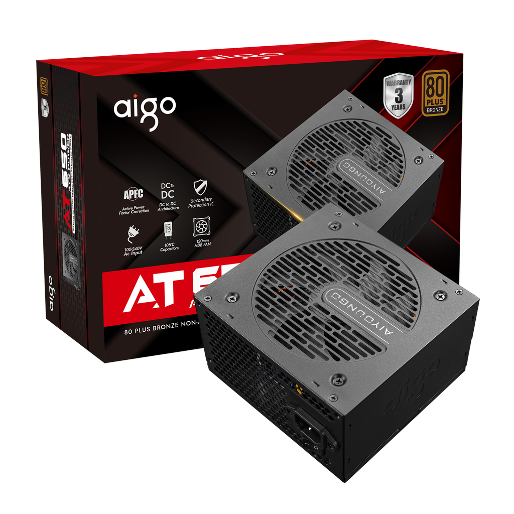 Nguồn AIGO MÁY TÍNH MODEL AT650 CÔNG SUẤT APFC | 650W | 80+ Bronze