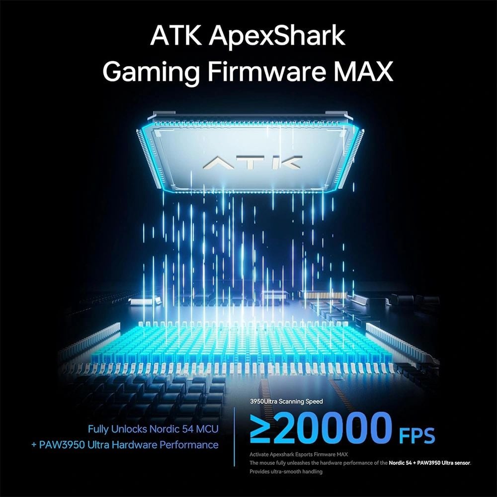 Chuột Gaming Không Dây ATK Blazing Sky F1 V2 Ultra Max Tri-Mode ( Đen )