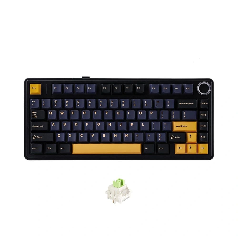 Bàn phím cơ gaming 3 mode AULA F75  (đen xanh đậm cam, Reaper switch)