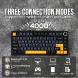 Bàn phím cơ gaming 3 mode AULA F75  (đen xanh đậm cam, Reaper switch)