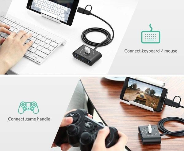 Bàn phím Bộ chia cổng USB 3.0/ Type C sang 4 cổng U