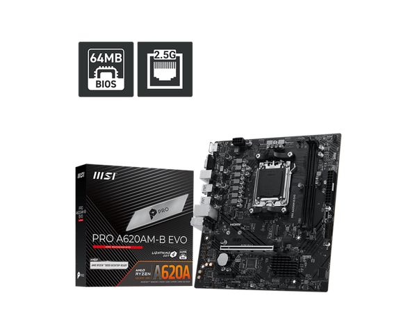 Mainboard MSI PRO A620AM-B Evo | A620 | Socket AM5 | DDR5