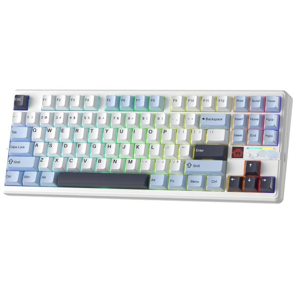 Bàn phím cơ không dây AULA F87 Pro V2 3 Mode Star (Phiên bản Xanh dương + trắng + tím đậm/ Star Vector switch)