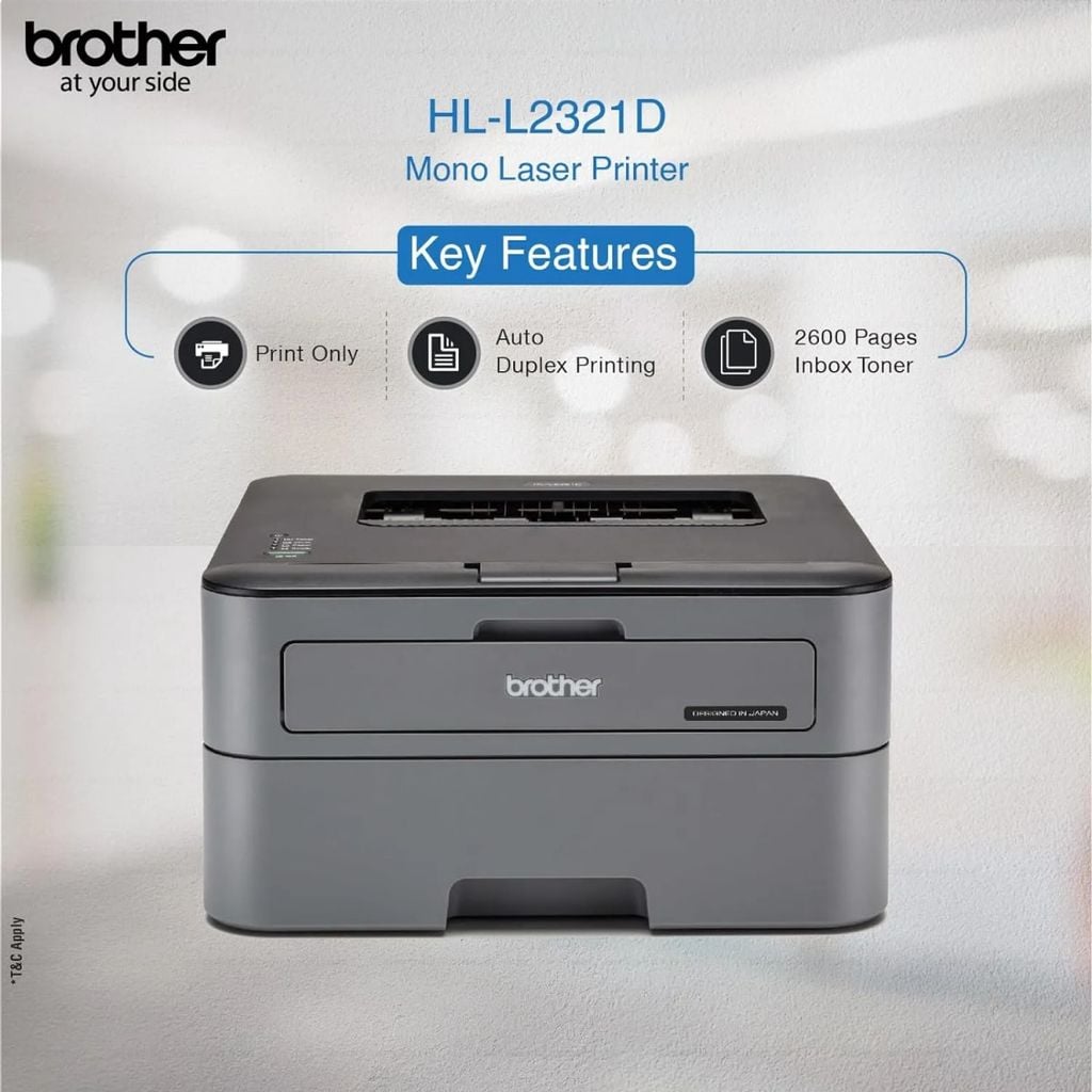 Máy in Laser Brother HL-L2321D | Đảo mặt tự động | Đơn năng