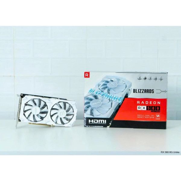 VGA Card đồ họa AMD Radeon RX580 8GB 256bit DDR5 Unika Trắng