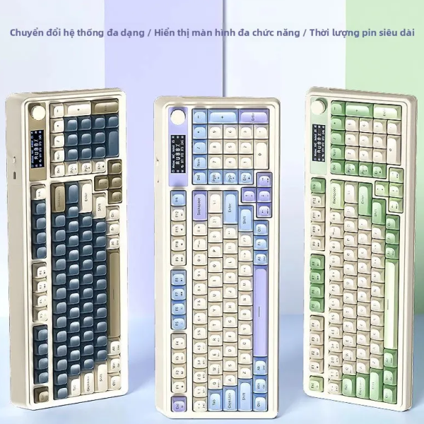 AULA S99 PRO (6951) BÀN PHÍM GIẢ CƠ GAMING AULA S99 PRO 3 MODE (Phiên bản Xanh dương + Be + Tím)
