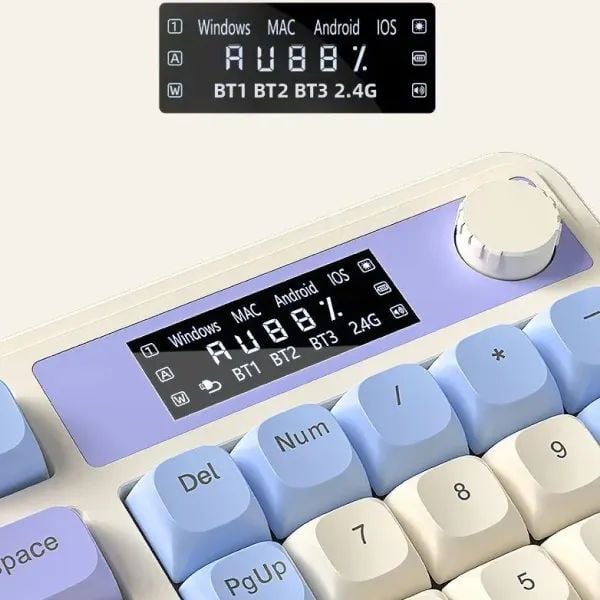 AULA S99 PRO (6951) BÀN PHÍM GIẢ CƠ GAMING AULA S99 PRO 3 MODE (Phiên bản Xanh dương + Be + Tím)