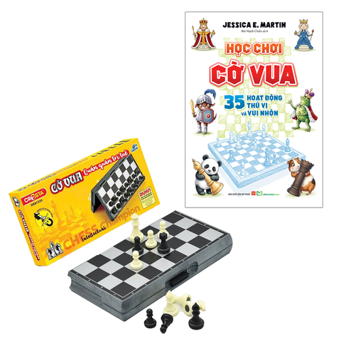 Combo: Sách Học Chơi Cờ Vua +  Đồ Chơi Cờ Vua - Quán Quân Trí Tuệ - DK81330