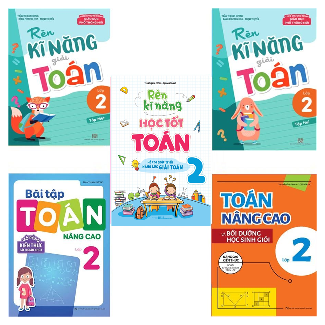 Sách: Combo 5 Cuốn Sách Toán Từ Cơ Bản Đến Nâng Cao Dành Cho Học Sinh Lớp 2