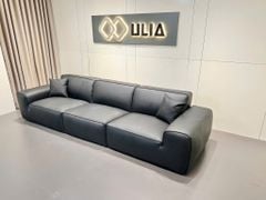 Sofa Avenue bọc da bò thật màu đen