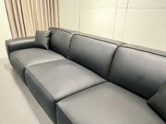 Sofa Avenue bọc da bò thật màu đen