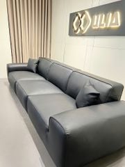 Sofa Avenue bọc da bò thật màu đen