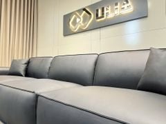 Sofa Avenue bọc da bò thật màu đen