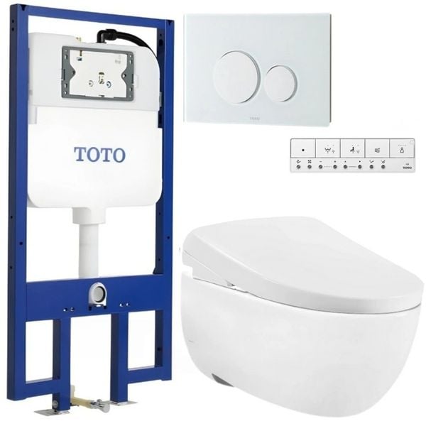 Bồn cầu treo tường CW812REA#W nắp rửa điện tử TCF47360GAA#NW1 WH172AAT MB174P#WH TOTO