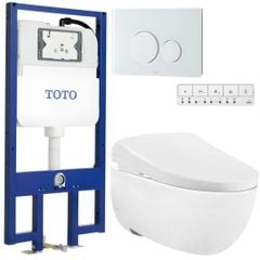 Bồn cầu treo tường CW812REA#W nắp rửa điện tử TCF47360GAA#NW1 WH172AAT MB174P#WH TOTO