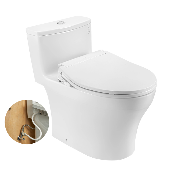 Bồn cầu một khối MS885DE6#XW kèm nắp rửa cơ ECOWASHER TCW11S