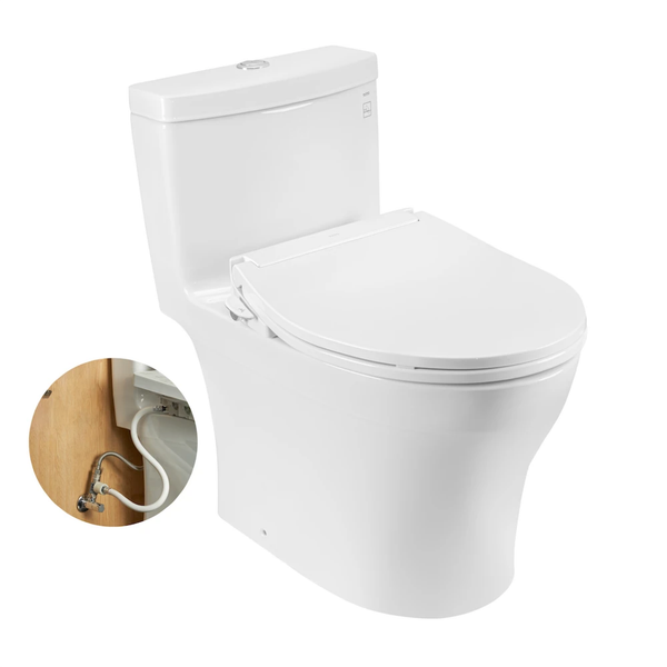 Bồn cầu một khối MS889DRE6#XW kèm nắp rửa cơ ECOWASHER TCW11S