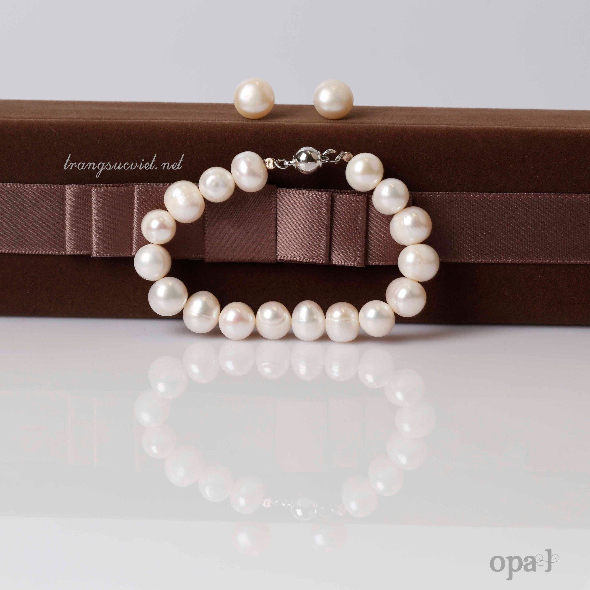  Set quà tặng Vòng tay và hoa tai ngọc trai sang trọng 