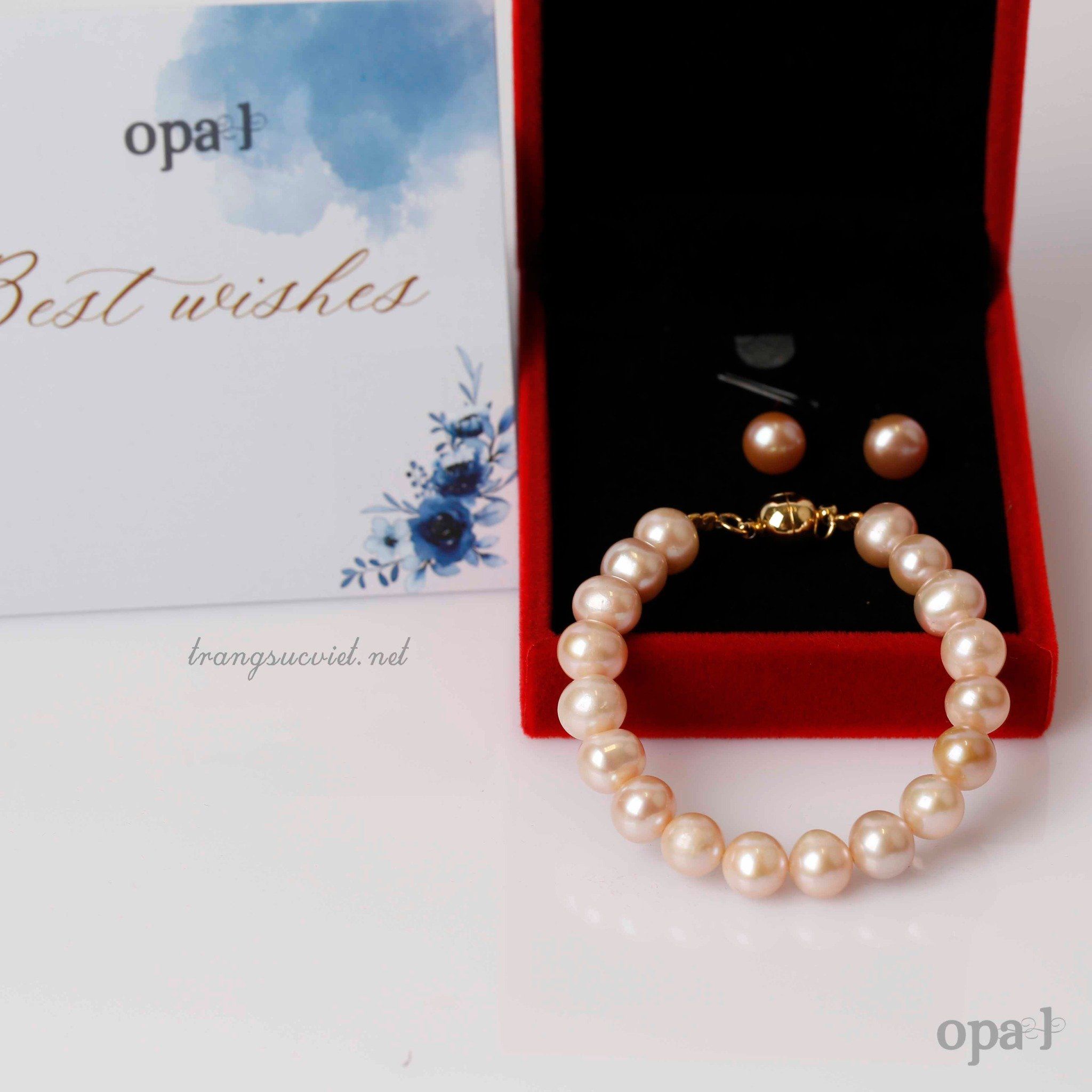  Set quà tặng Vòng tay và hoa tai ngọc trai sang trọng 