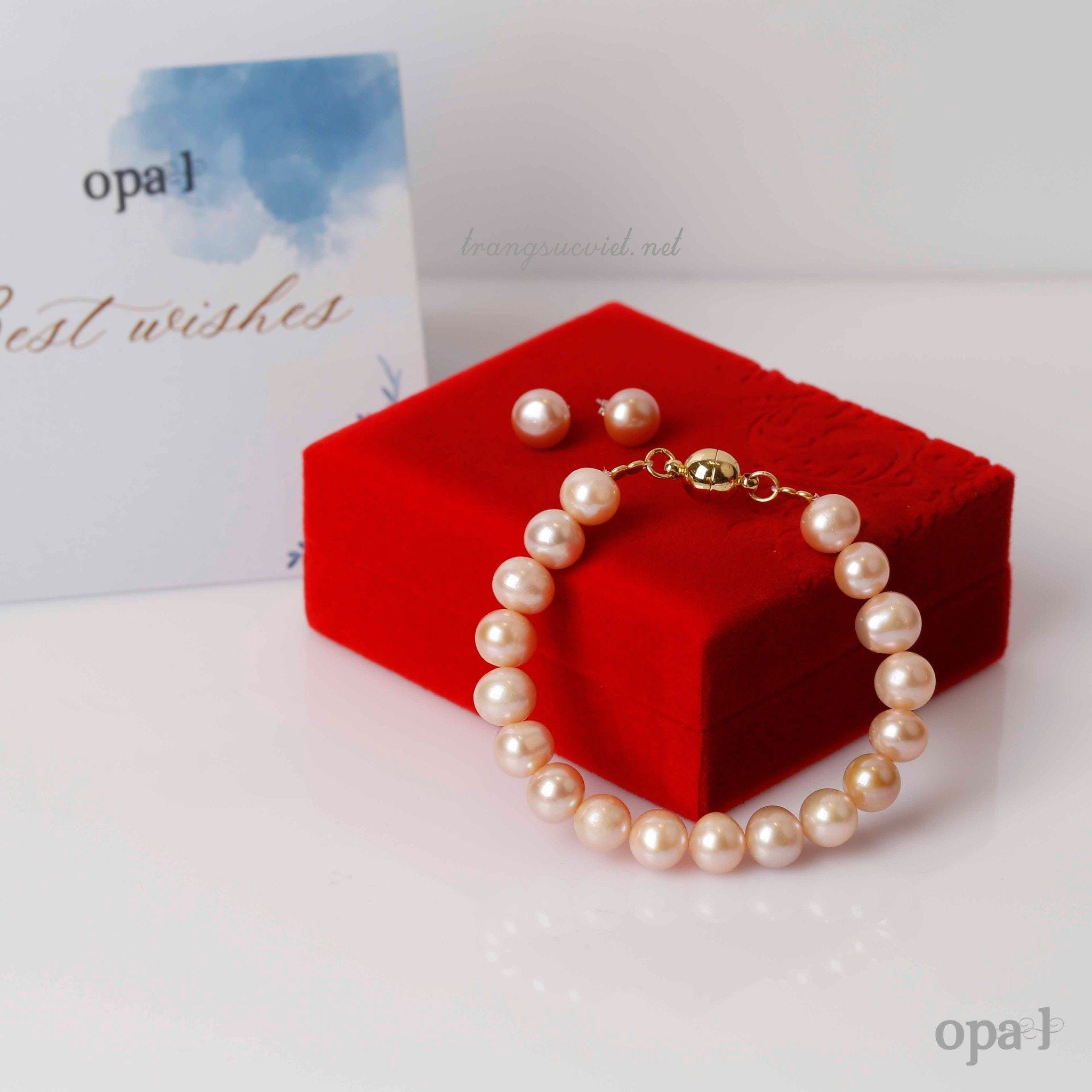  Set quà tặng Vòng tay và hoa tai ngọc trai sang trọng 