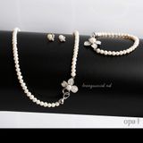  Bộ ngọc trai 5,6 ly trẻ trung, khóa hoa cách điệu 