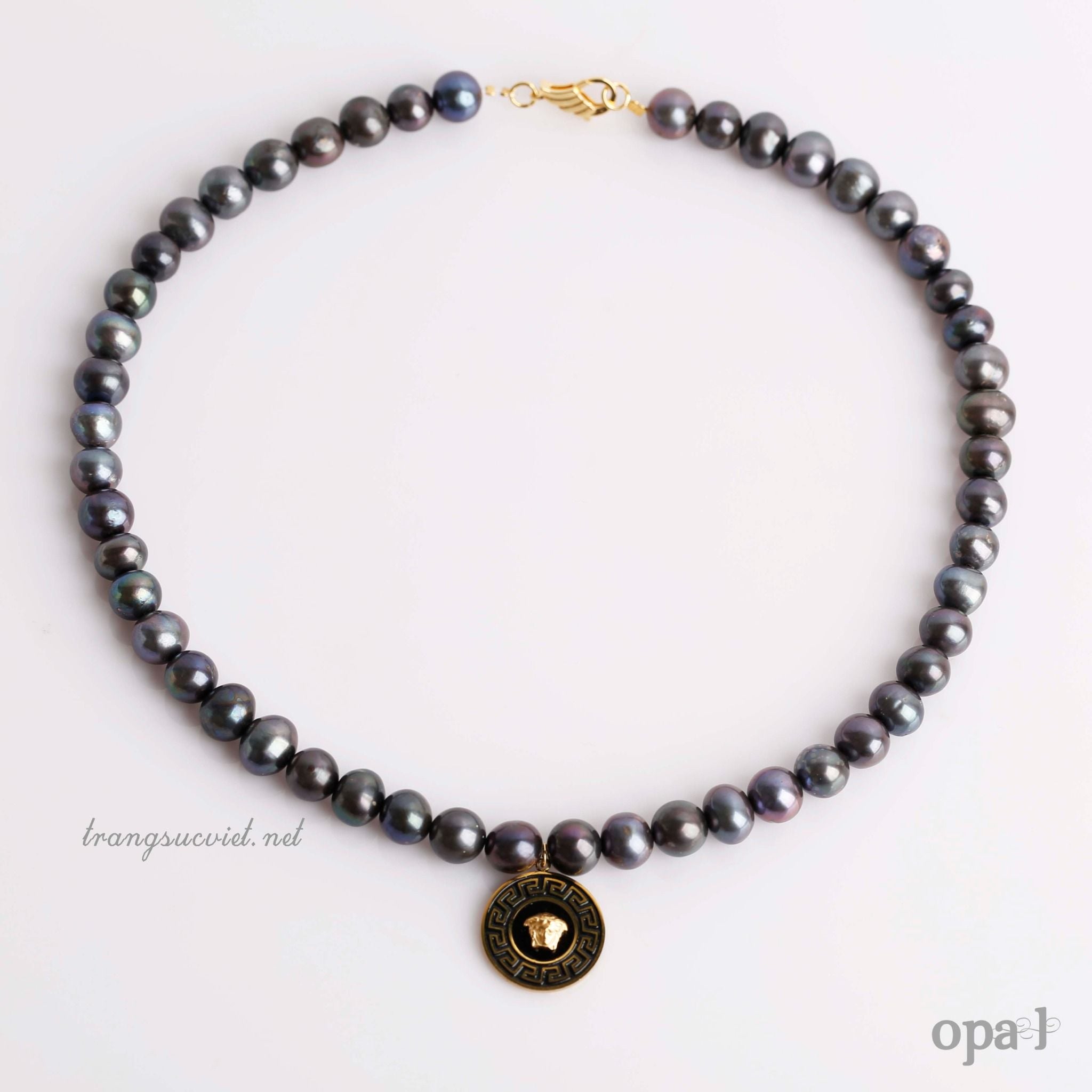  Chuỗi vòng cổ ngọc trai 9 ly charm tròn 