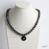  Chuỗi vòng cổ ngọc trai 9 ly charm tròn 