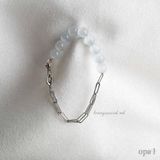  Combo vòng cổ + vòng tay mix đá mắt mèo cho Nam 