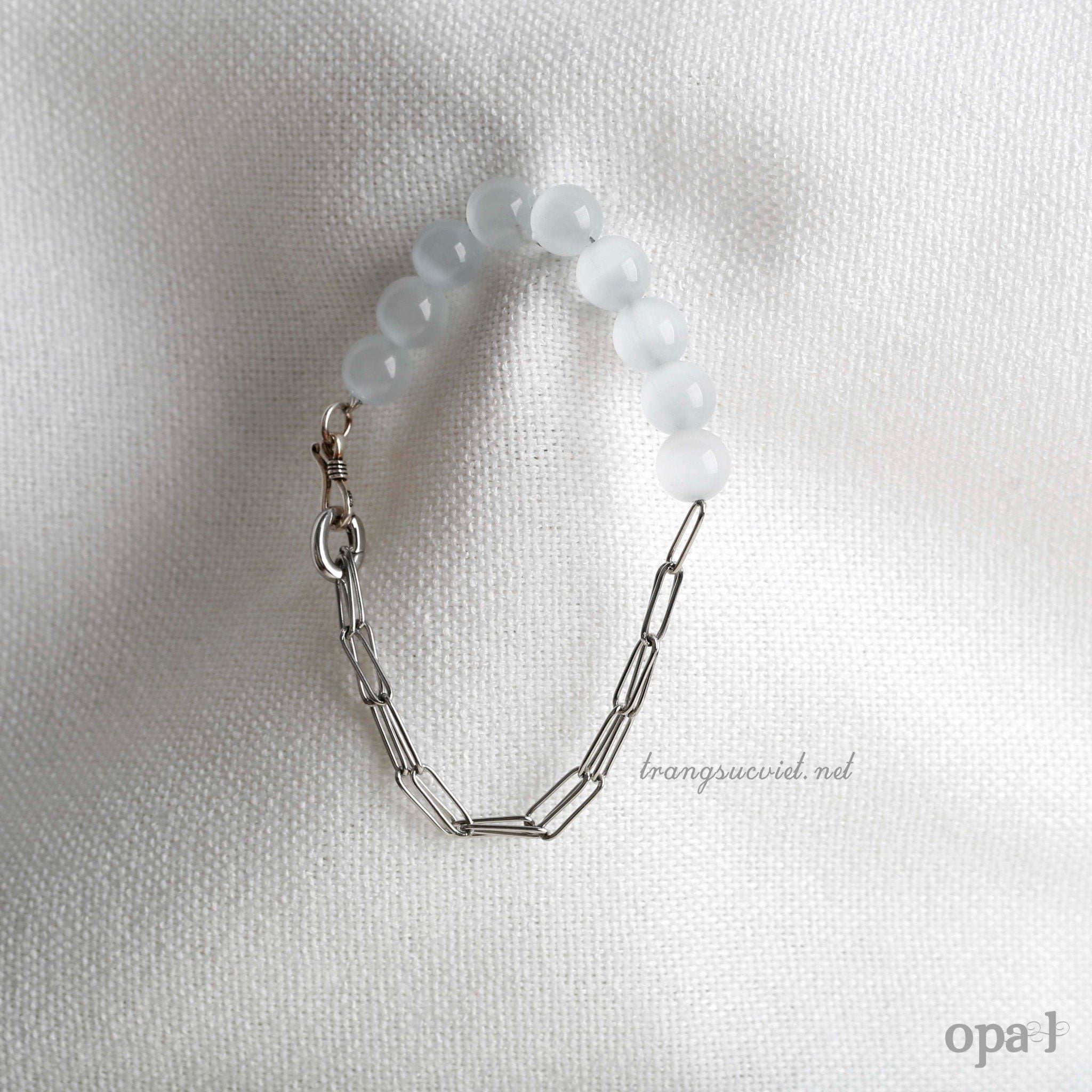  Combo vòng cổ + vòng tay mix đá mắt mèo cho Nam 