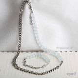  Combo vòng cổ + vòng tay mix đá mắt mèo cho Nam 