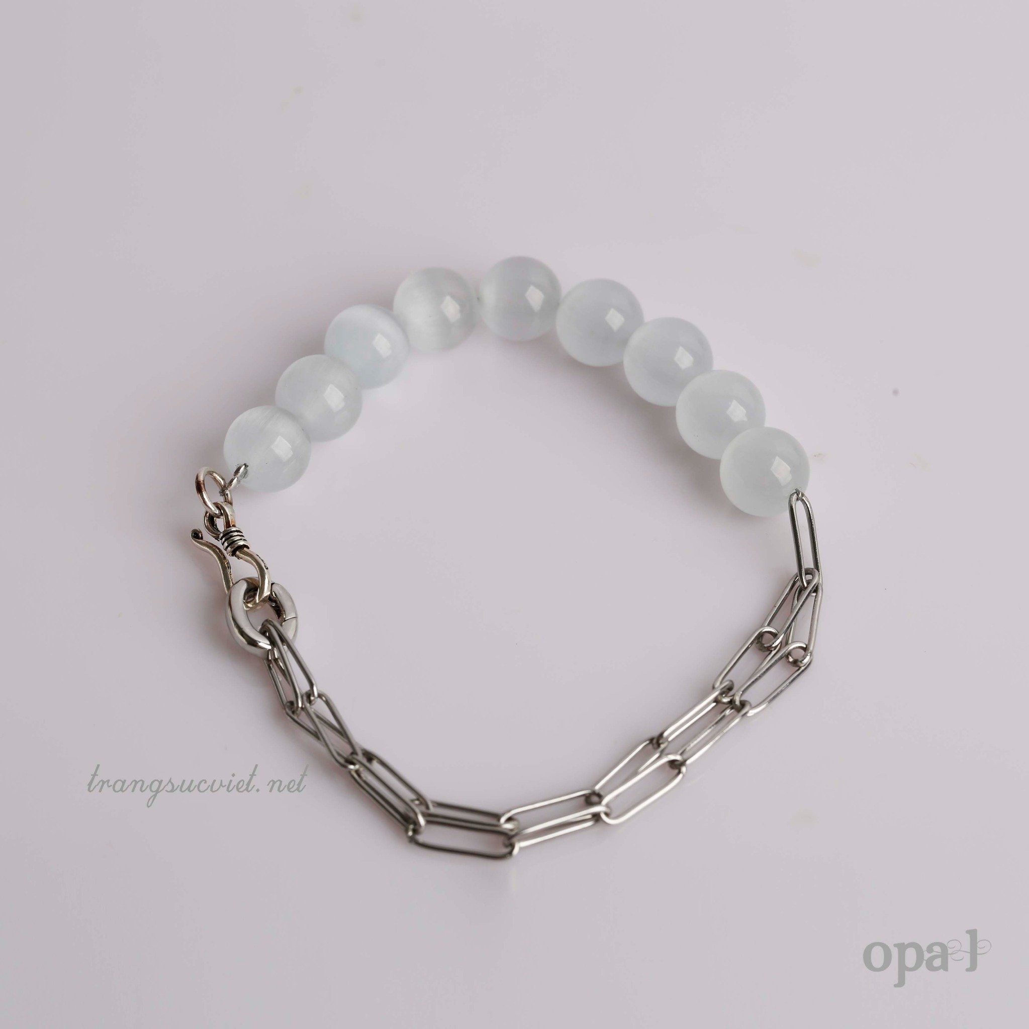  Combo vòng cổ + vòng tay mix đá mắt mèo cho Nam 